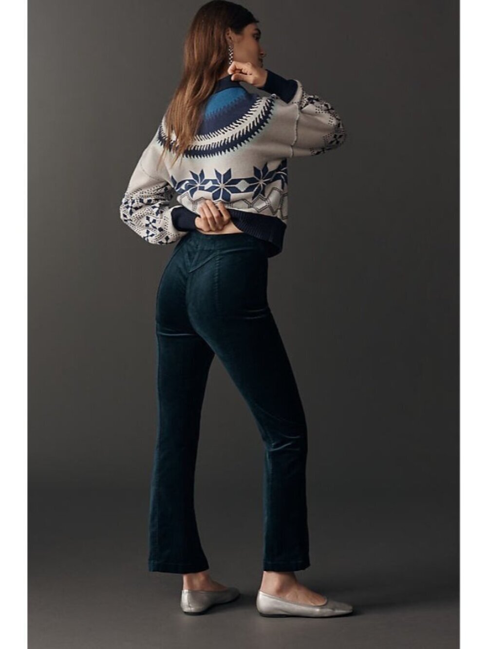 Anthropologie Maeve High-Rise Split-Front Velvet Skinny Pants L - Picture 3 of 3